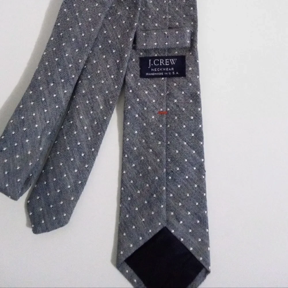 Gray Polka Dot Silk Tie